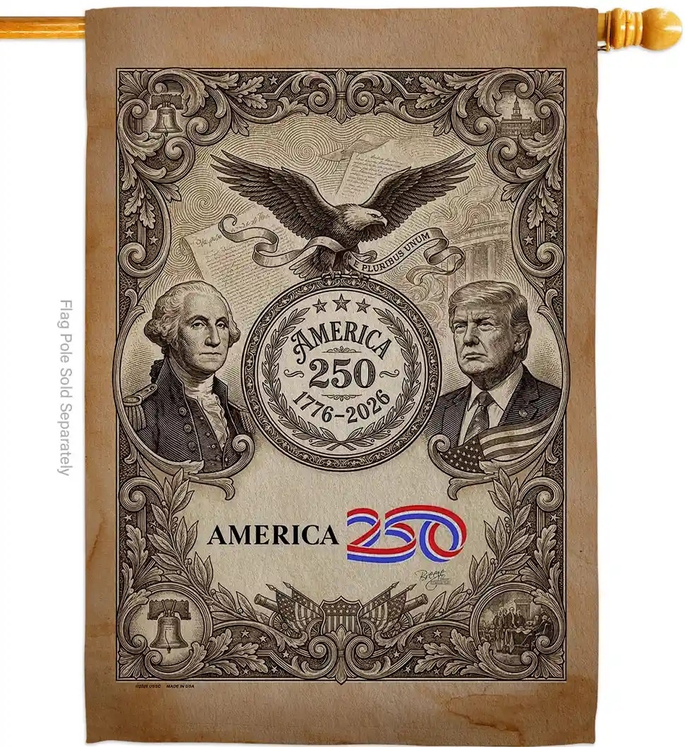 Trump Tribute USA 250 House Flag