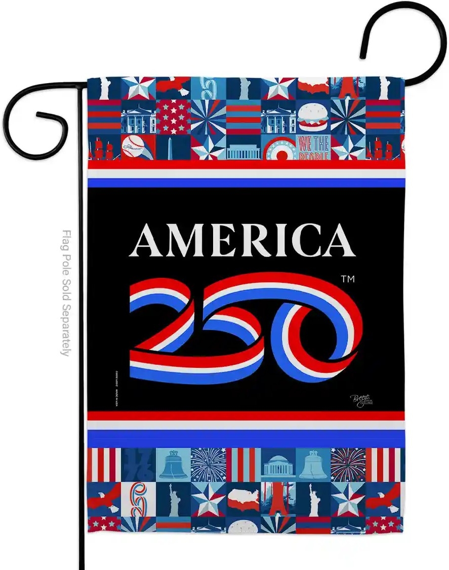 Birthday USA 250 Garden Flag