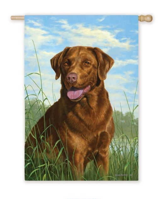 Chocolate Lab House Flag