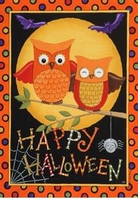 Happy Owl-oween Garden Flag