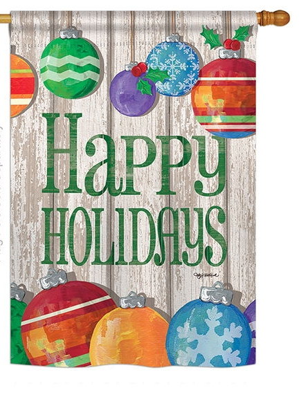 Colorful Ornament Holidays House Flag