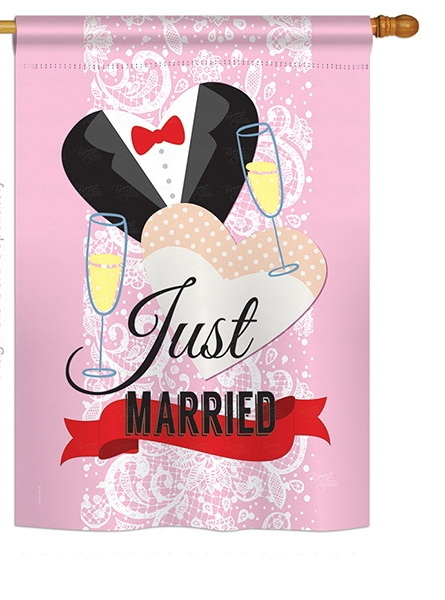Just Married House Flag