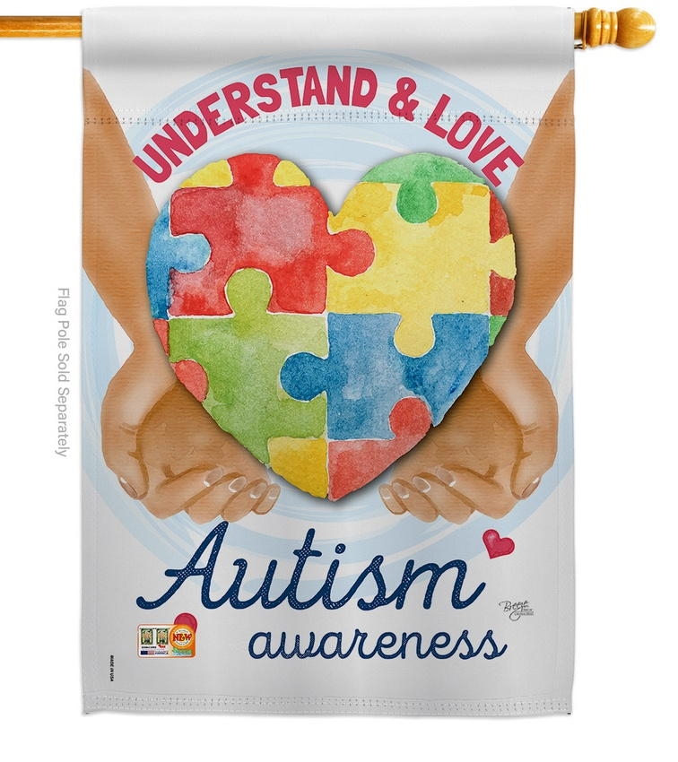 Understand Autism Awareness House Flag