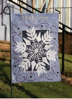 Snowflake Icicles Garden Flag