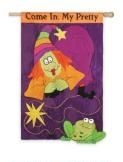 last one - Witch and Frog Garden Flag