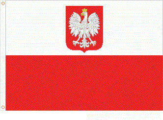 Poland with Eagle Screen Print Flag