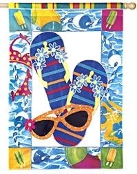 Poolside Fun House Flag