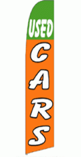 Used Cars (Orange) Wind Feather Flag 2.5' x 11.5'