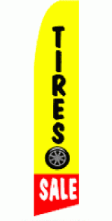 Tires Sale Wind Feather Flag 2.5' x 11.5'