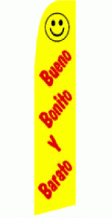 Bueno Bonito Y Barato Wind Feather Flag 2.5' x 11.5'