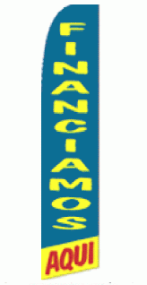 Financiamos Aqui Wind Feather Flag 2.5' x 11.5'