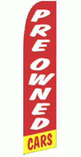 Preowned Cars (Red) Wind Feather Flag 2.5' x 11.5'