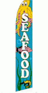 Seafood Wind Feather Flag 2.5' x 11.5'
