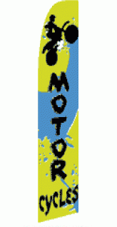 Motorcycles Wind Feather Flag 2.5' x 11.5'