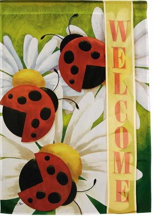 Ladybugs Welcome Garden Flag