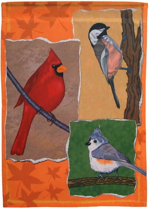 Fall Bird Trio Garden Flag