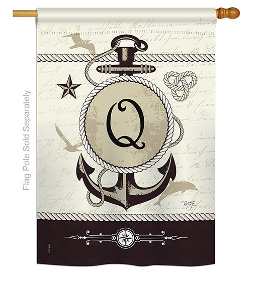Nautical Q Monogram House Flag
