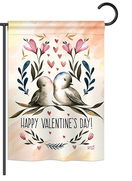 Love Birds Valentines Garden Flag