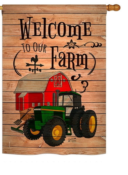 Welcome to Our Farm House Flag