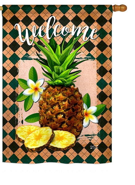 Welcome Pineapple House Flag