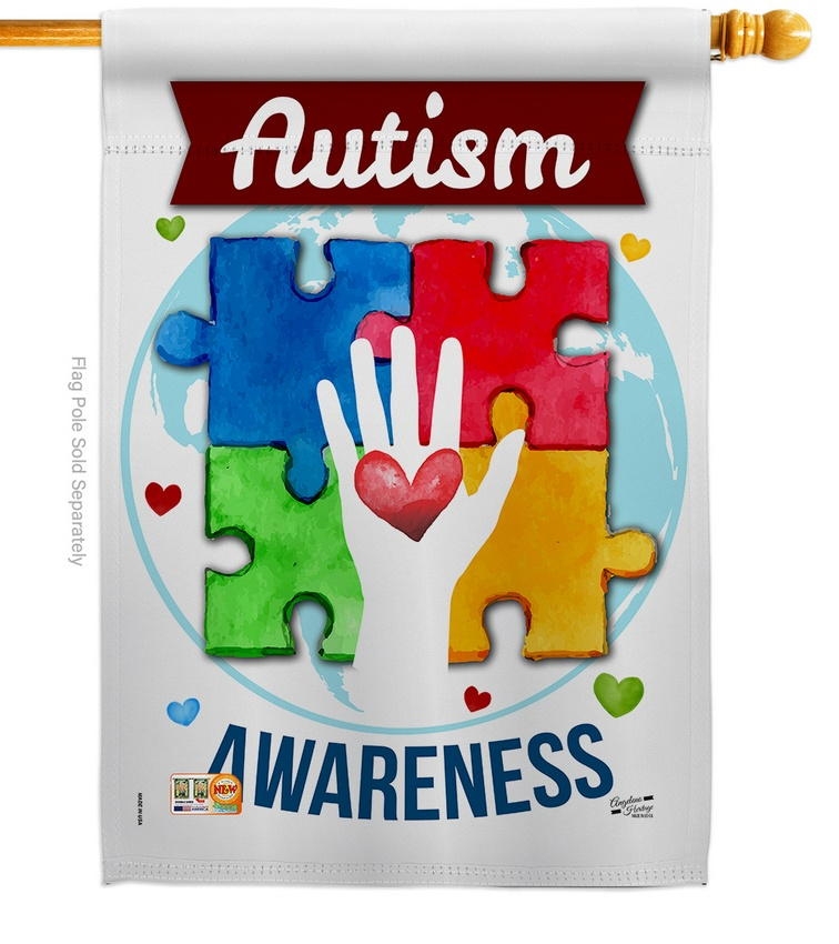 Hope For Autism Awareness House Flag