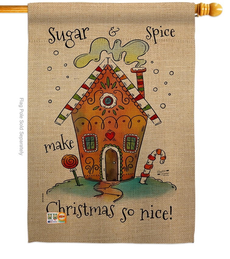 Sugar & Spice Christmas House Flag