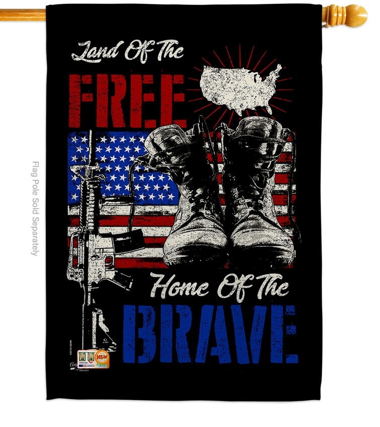 Home Of The Brave Decorative House Flag