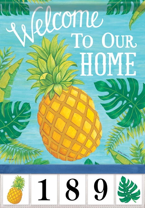 Pineapple Greetings Garden Address Flag