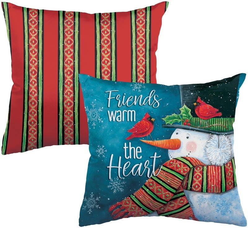Friends Warm The Heart Outdoor Pillow