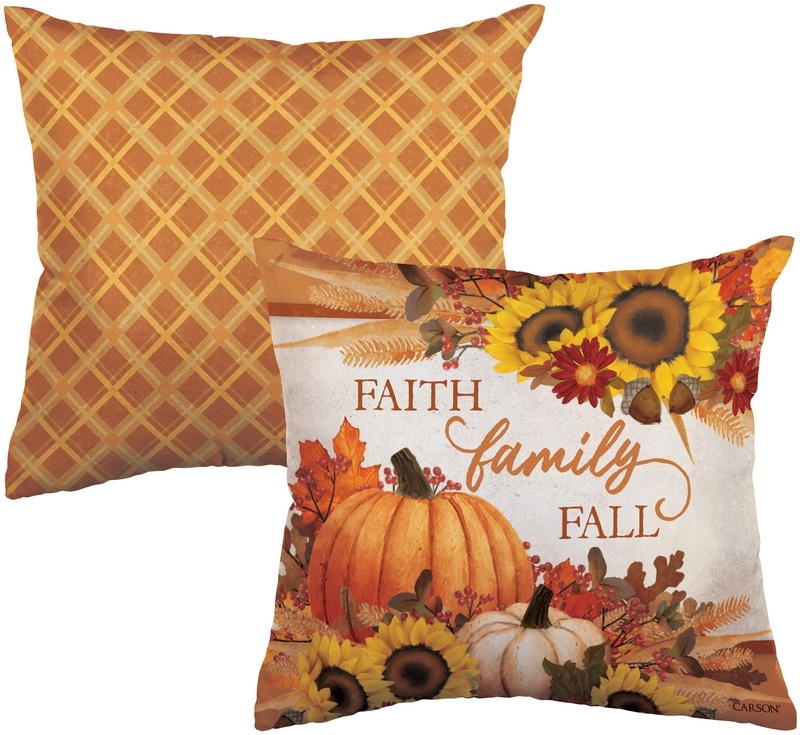 Faith, Family, Fall Outdoor Pillow
