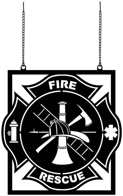 Fire & Rescue Metal Garden Flag
