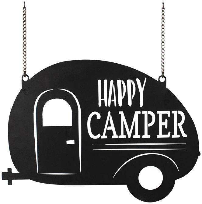 Happy Camper Metal Garden Flag