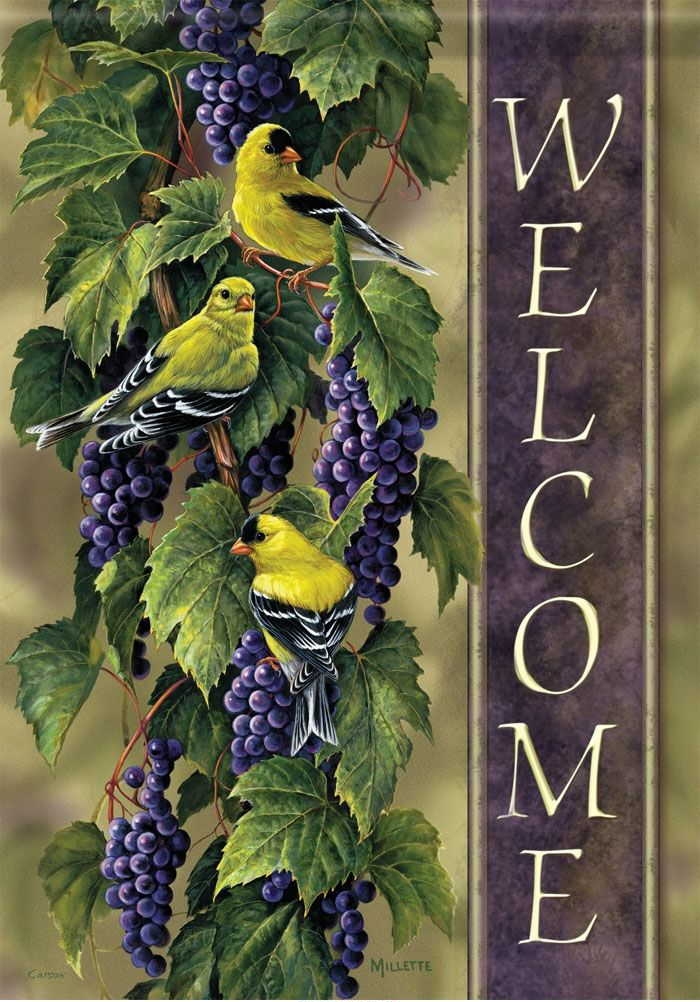 Vintage Goldfinch Garden Flag