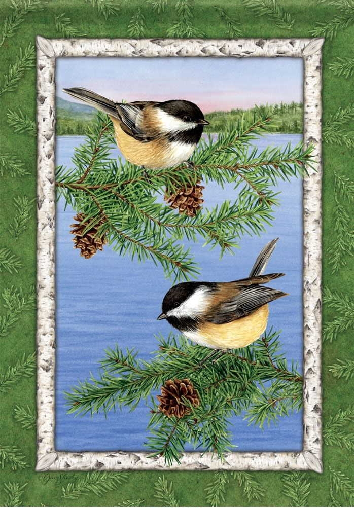 Pine Chickadee House Flag