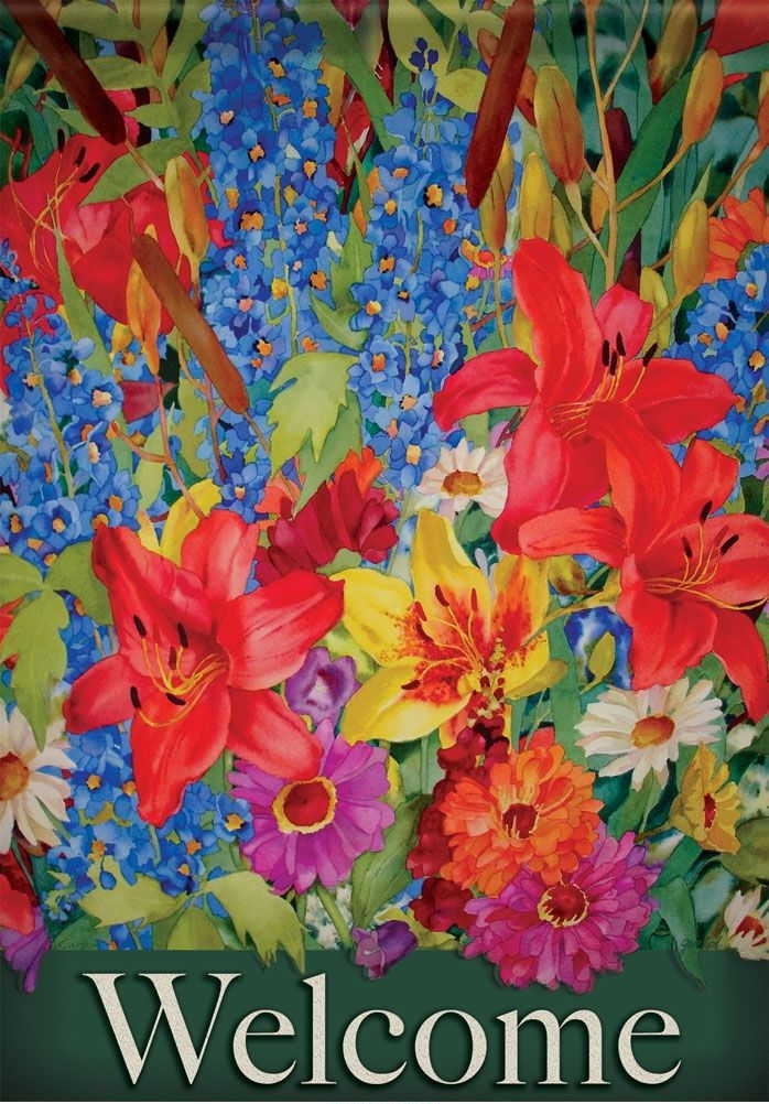 Floral Welcome House Flag