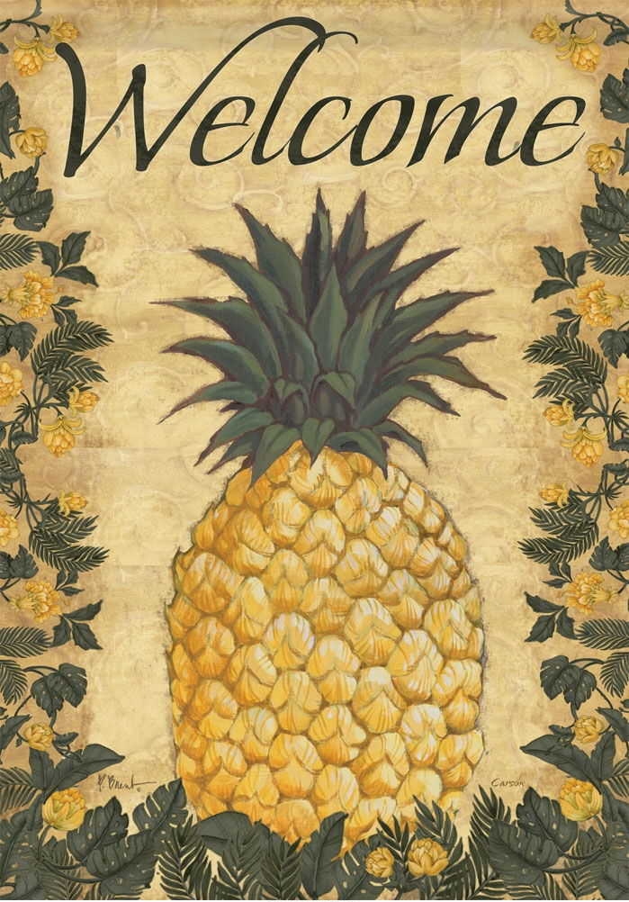 Floral Pineapple Garden Flag