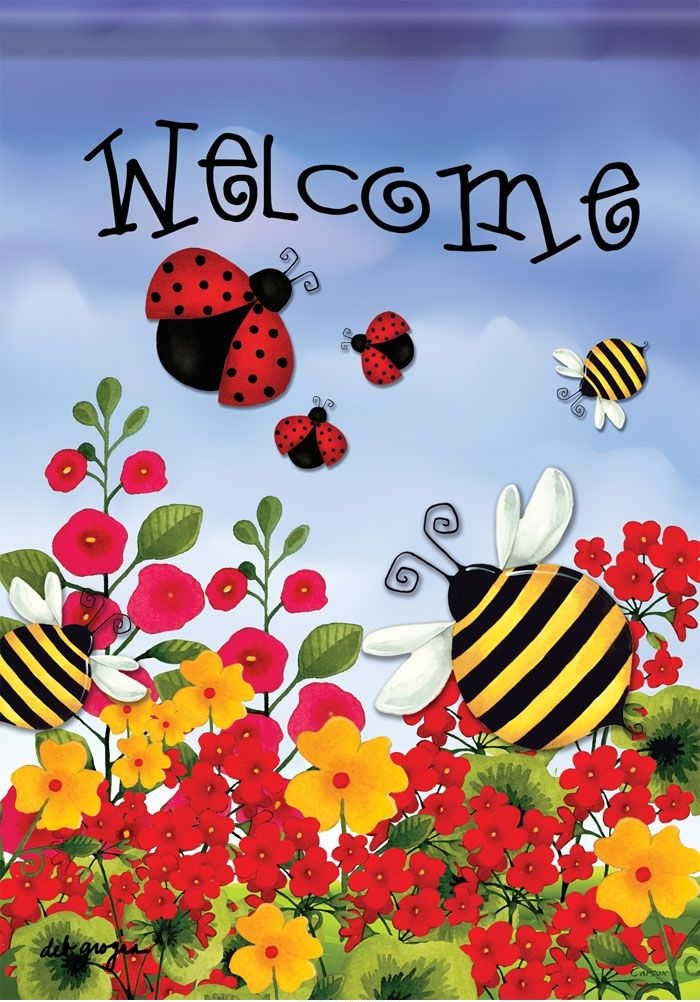 Bug Welcome Garden Flag