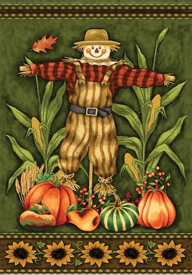 Sunflower Scarecrow Garden Flag