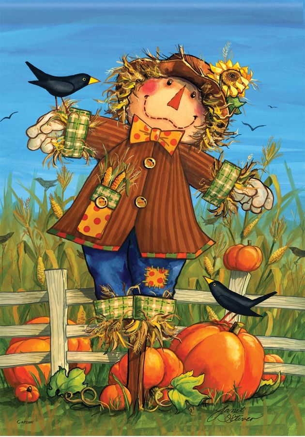 Scarecrow Harvest Garden Flag