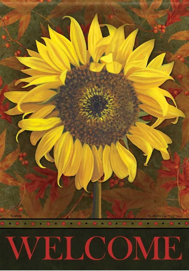 Sunflower Welcome Garden Flag