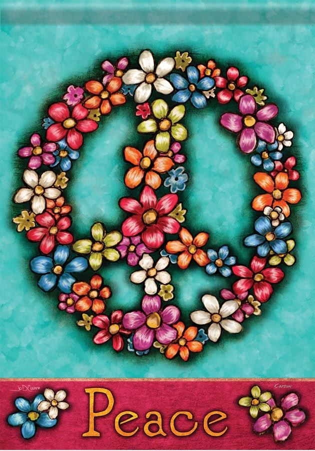 Flower Peace Garden Flag