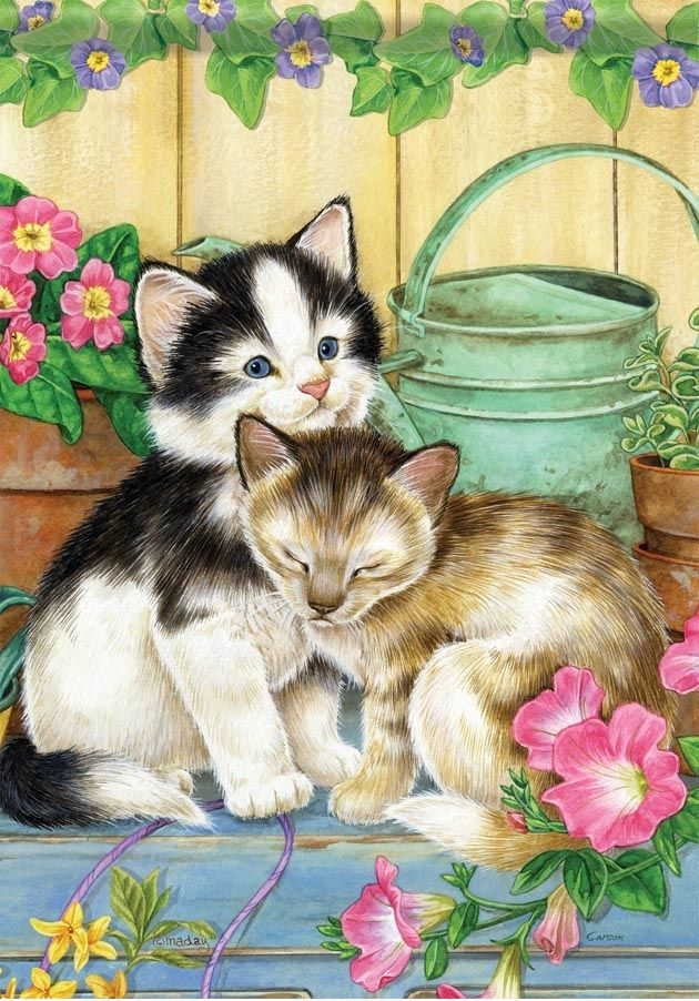 Garden Kittens Garden Flag