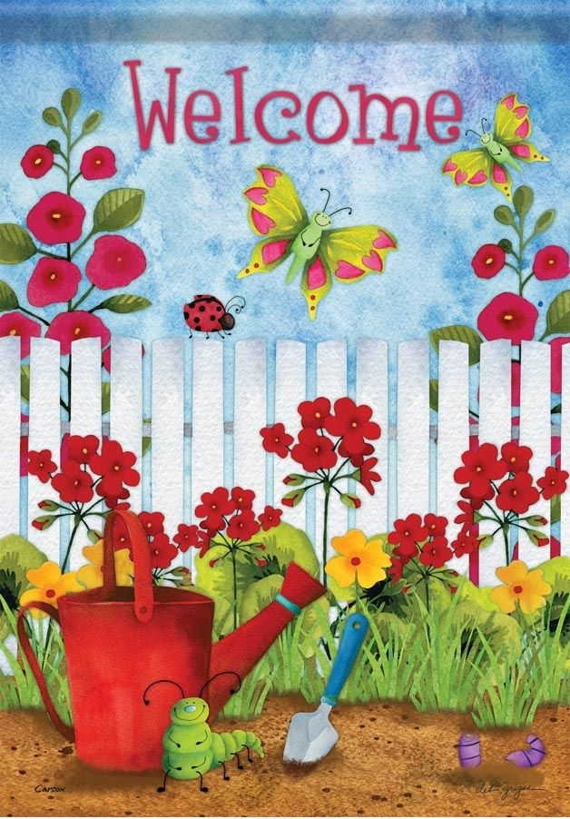 Garden Bugs House Flag