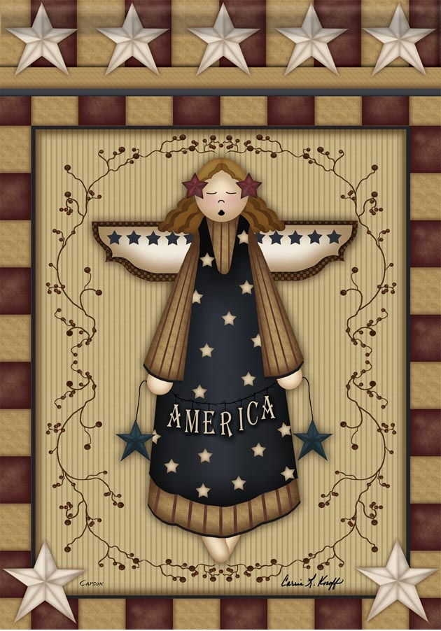 Patriotic Angel House Flag