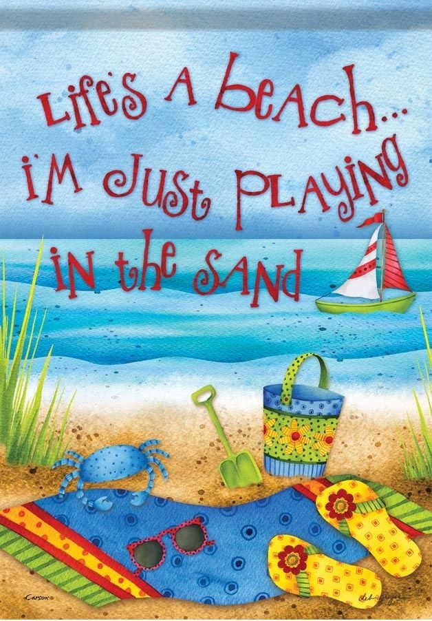 Playing In Sand Garden Flag