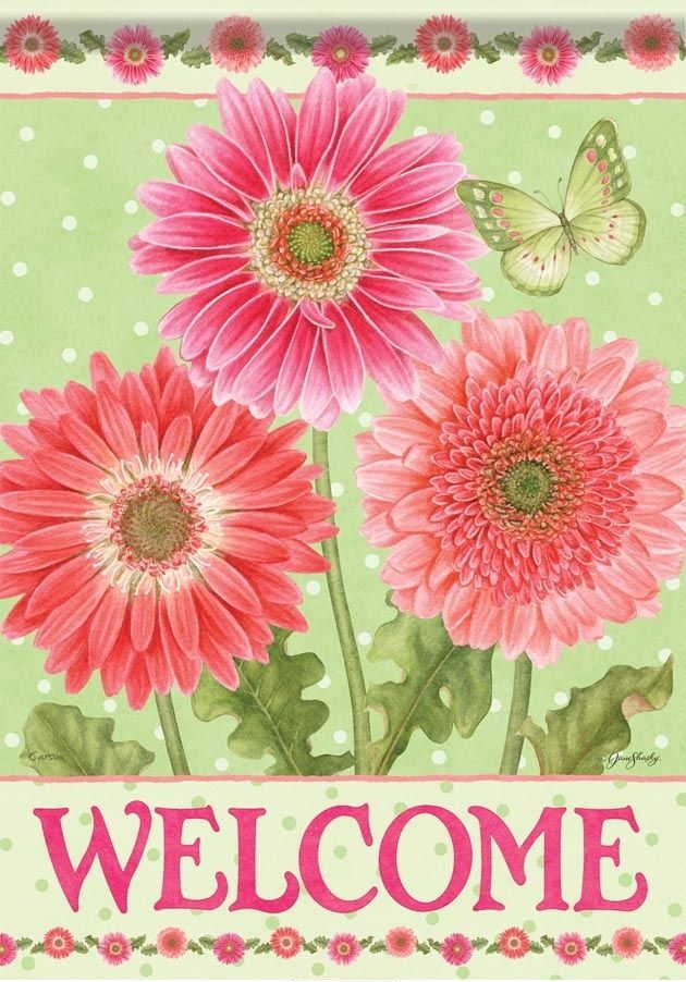 Gerber Welcome Garden Flag