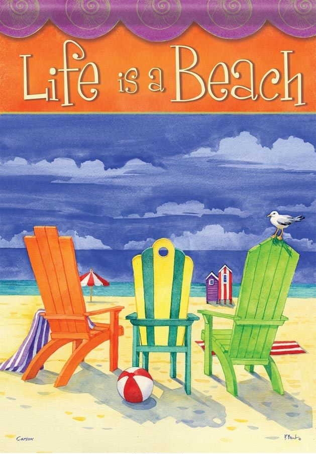 Beach Life House Flag