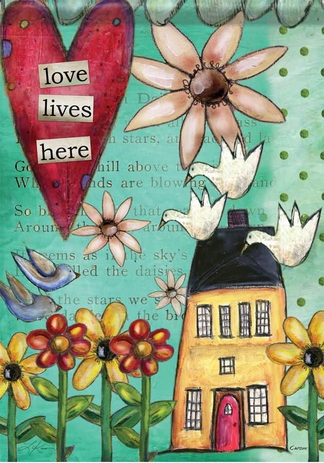Love Lives Here Garden Flag