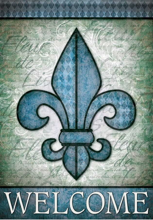 Welcome Fleur De Lis Garden Flag