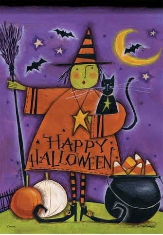 Halloween Witch Garden Flag